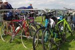Parked bikes at the York Rally 2019.